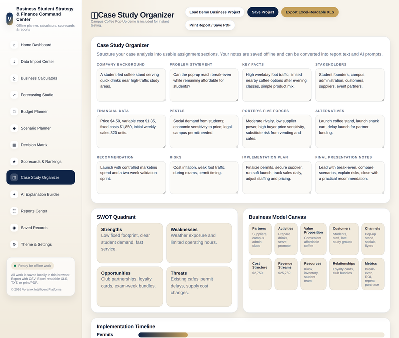 Case study organizer