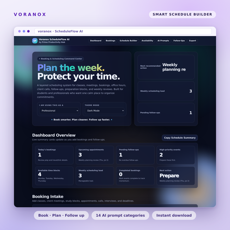 Voranox ScheduleFlow AI — product cover