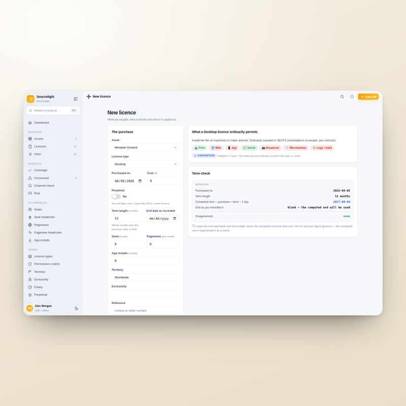 Sourcelight — new licence