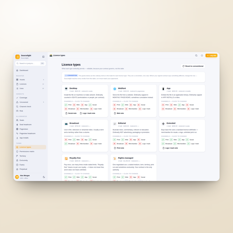 Sourcelight — types