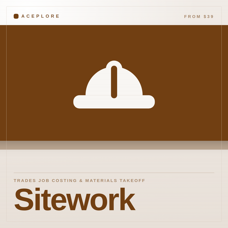 Sitework — Trades Job Costing & Materials Takeoff, an offline browser-based tool by Aceplore