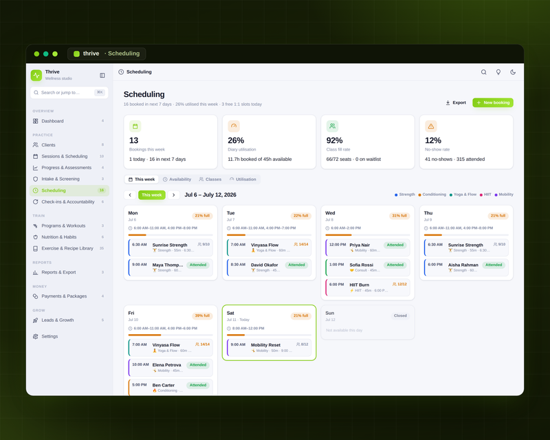 Thrive — Wellness Coaching — Scheduling