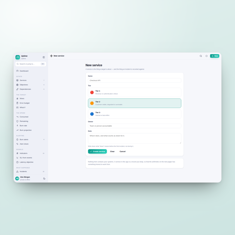 Uptime — new service